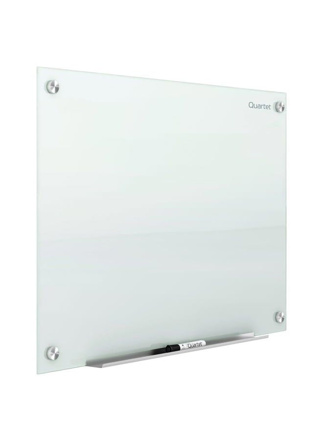 Quartet Glass Whiteboard, Magnetic Dry Erase White Board, 4' x 3', Frameless Infinity Wall Hanging Mount, Home School Supplies or Home Office Decor, Includes 2 Magnets, 1 Dry Erase Marker (G4836W) - Image 1