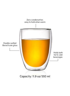 VAHDAM VAHDAM, Double Wall Glass Tea Cup (350ml Capacity) Lead-Free Borosilicate Glass | BPA Free, Double Wall Coffee Mug  - Image 2