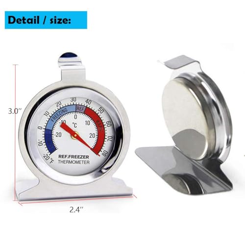 Aulufft Refrigerator Freezer Large Dial Thermometer Aulufft 6 Pack Classic Series Fridge Freezer Alarm Thermometer Internal Temperature Gauge for Kitchen Refrigerator - Image 3
