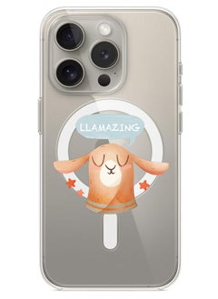 Theodor Magnetic Case for iPhone 15 Pro 6.1-inch Compatible with MagSafe Wireless Charging, Shockproof Phone Bumper Cover Llamazing lama  - Image 1