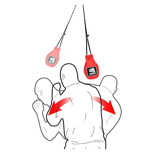 INNOLIFE Boxing Slip Bag, Dodge Hide Speed Bag Maize Ball Leather Ball for Reflex Training, Boxing, Kickboxing, MMA Pendulum Training, Red (Red (Filler Already Included) - Image 1