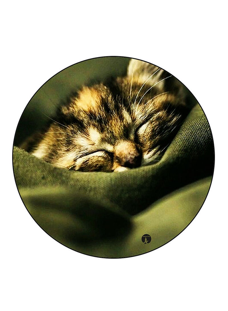 RKN Cat Printed Round Pin Badge Multicolour - Image 1