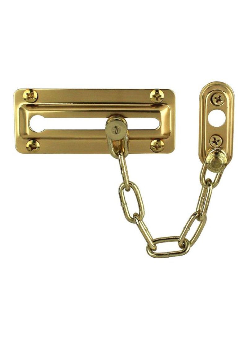 NIBEMINENT Brass Plated Chain Door Guard Gold 4inch - Image 1