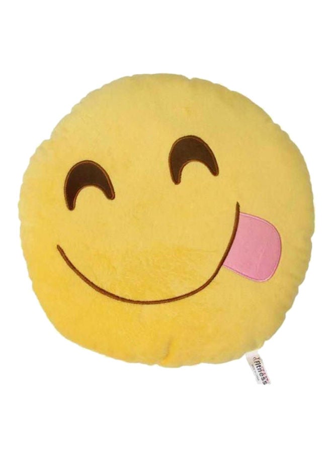 NIBEMINENT Smiley Emoticon Cushion Cotton Yellow/Brown/Pink