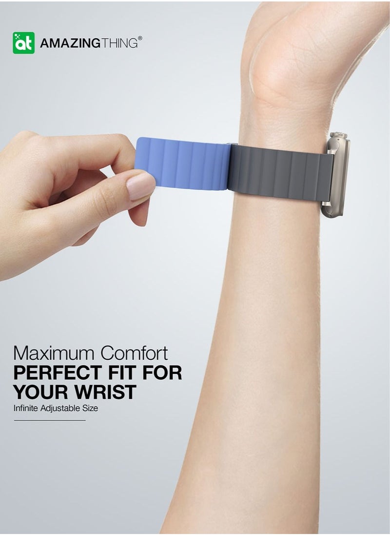 AMAZINGthing - Smoothie Mag Silicone Magnetic Band for Apple Watch Ultra 49mm, series 8/SE2/7/6/SE/5/4/3/2/1 Watch Band - Grey - Image 1