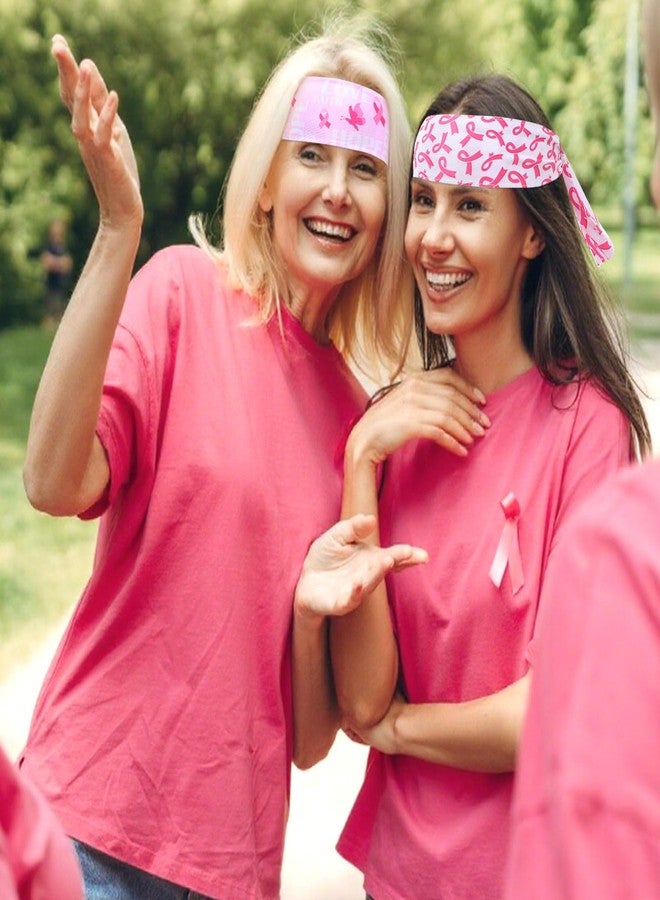 Hying قطعتان من ربطات الشعر المطاطية للتوعية بسرطان الثدي للنساء، ربطة شعر وردية اللون، ربطة شعر ماصة للعرق، باندانا للناجيات من سرطان الثدي، إكسسوارات شعر لشهر التوعية بسرطان الثدي، الجري واليوغا - Image 4