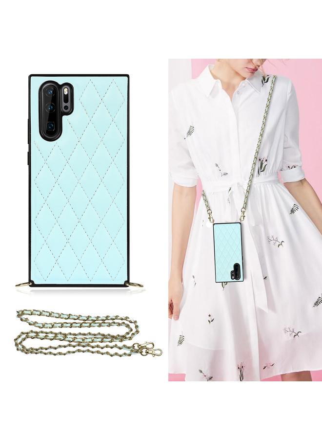 Zaboon Case For Huawei P30 Pro Elegant Rhombic Pattern Microfiber Leather +TPU Shockproof Case with Crossbody Strap Chain - Image 1