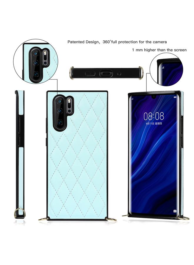 Zaboon Case For Huawei P30 Pro Elegant Rhombic Pattern Microfiber Leather +TPU Shockproof Case with Crossbody Strap Chain - Image 3