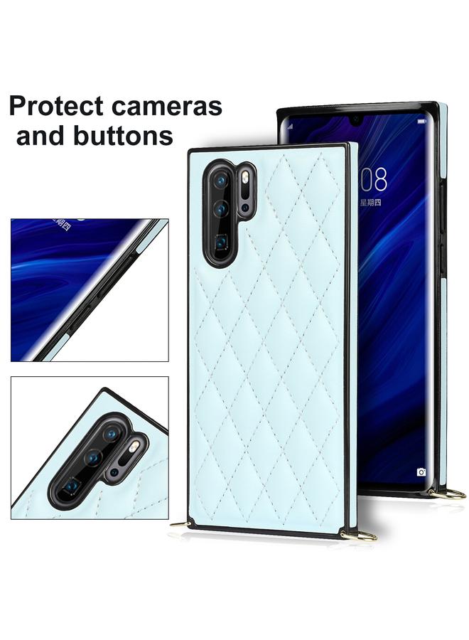 Zaboon Case For Huawei P30 Pro Elegant Rhombic Pattern Microfiber Leather +TPU Shockproof Case with Crossbody Strap Chain - Image 4
