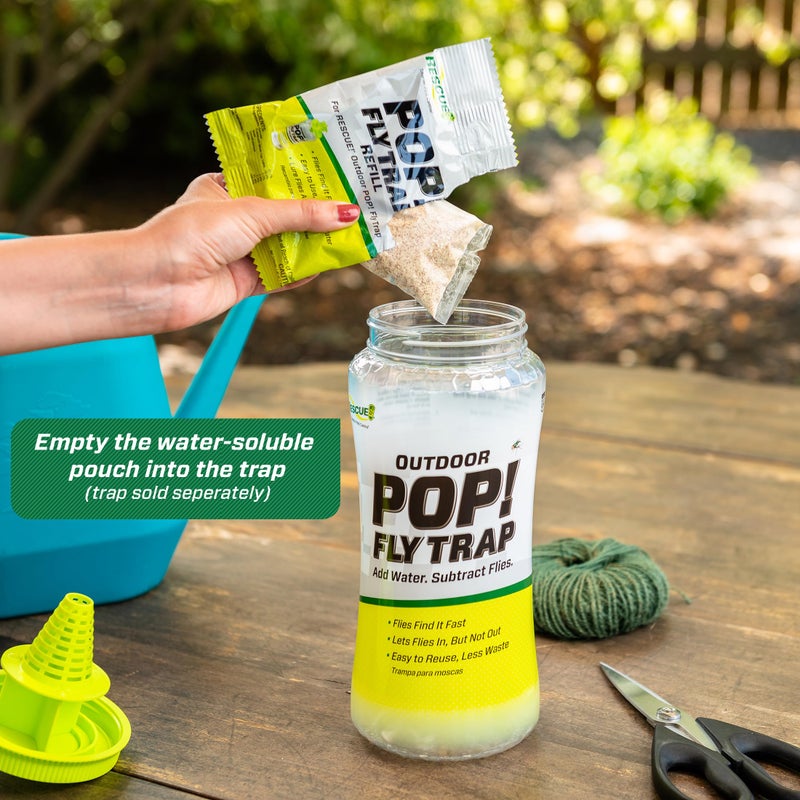 RESCUE طعم إعادة تعبئة مصيدة الذباب RESCUE! POP! – للاستخدام الخارجي – 4 عبوات - Image 5