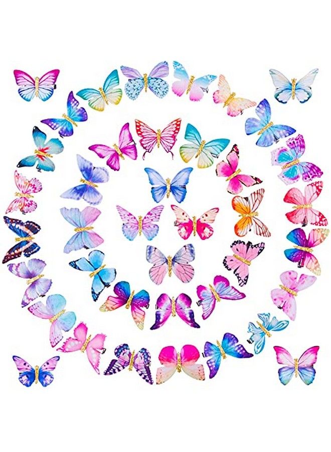 STAR WORK Realistic Butterfly Hair Clips 3D Colorful Mesh Butterfly Hair Clips Glitter Barrettes Butterfly Snap Hair Clips Hair Accessories For Teens Women Girls (Pack Of 6 (Pattern 1 )) - Image 4