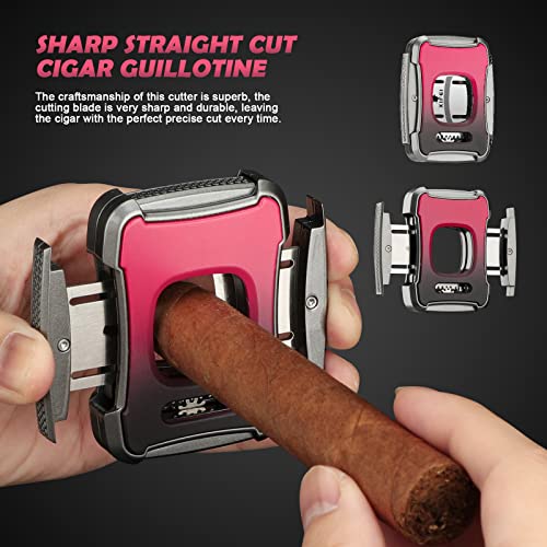 TISFA Cigar Cutter Guillotine Stainless Steel Double Cut Blade Cigar Cutters, Up to 60 Ring Gauge, Ergonomic Design, Portable Cigar Accessories in Gift Box (Grey&Colorful) - Image 3