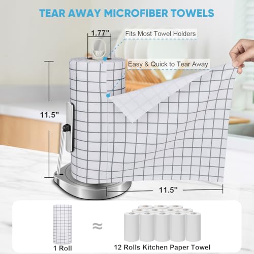 AIDEA Microfiber Cleaning Cloth Roll 50PK Microfiber Kitchen Towels Reusable Paper Towels Tear Away Cloth Lint Free Rags for House Window Cleaning Supplies 115115 - Image 3