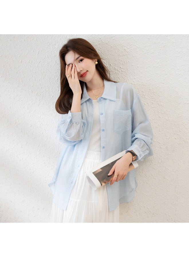 TonLion Summer Women's Loose Shirt Lightweight Jacket Versatile Casual Fashion Elegant Office Wear Youthful Trendy Outfit - Image 4