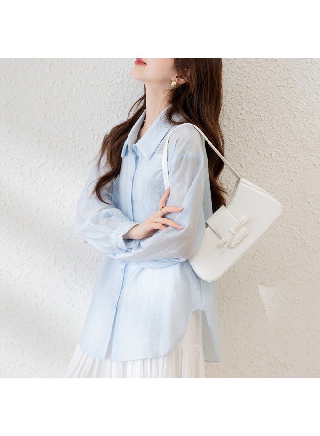TonLion Summer Women's Loose Shirt Lightweight Jacket Versatile Casual Fashion Elegant Office Wear Youthful Trendy Outfit - Image 3
