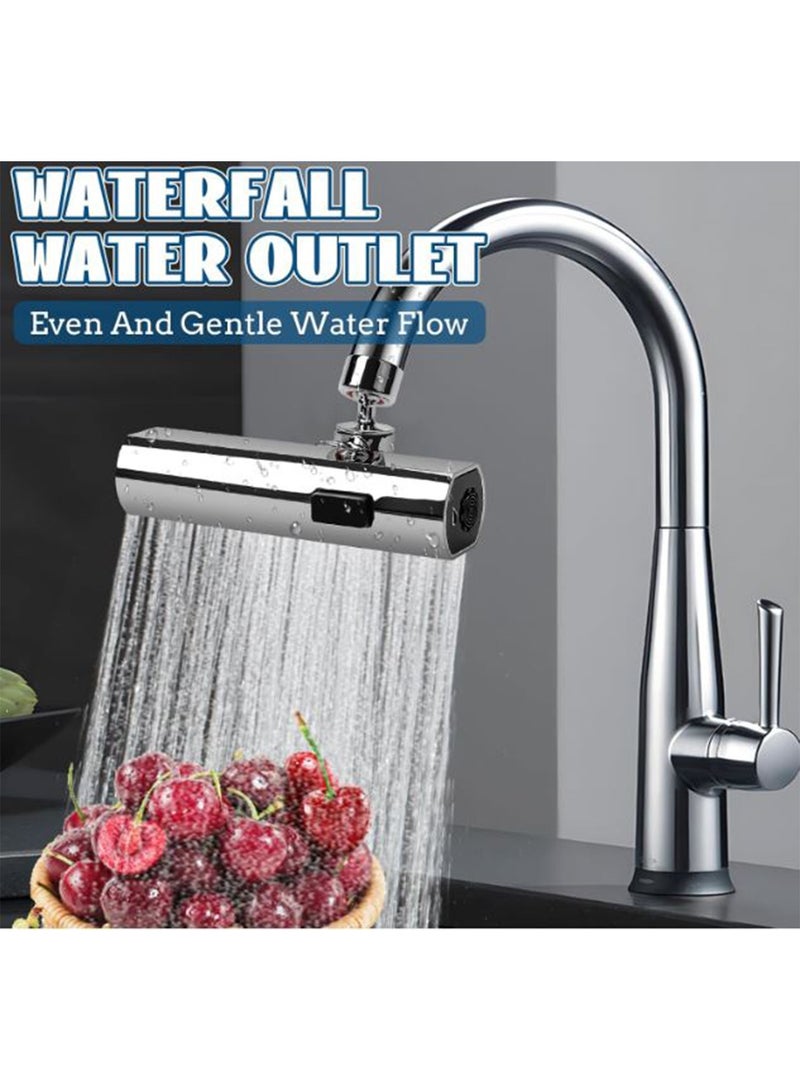 DANIM Waterfall 360° Kitchen Faucet Extender with 3 Water Drain Modes Basin Faucet Waterfall Universal Splash Filter Faucet for Sink Faucets Bathroom - Image 1