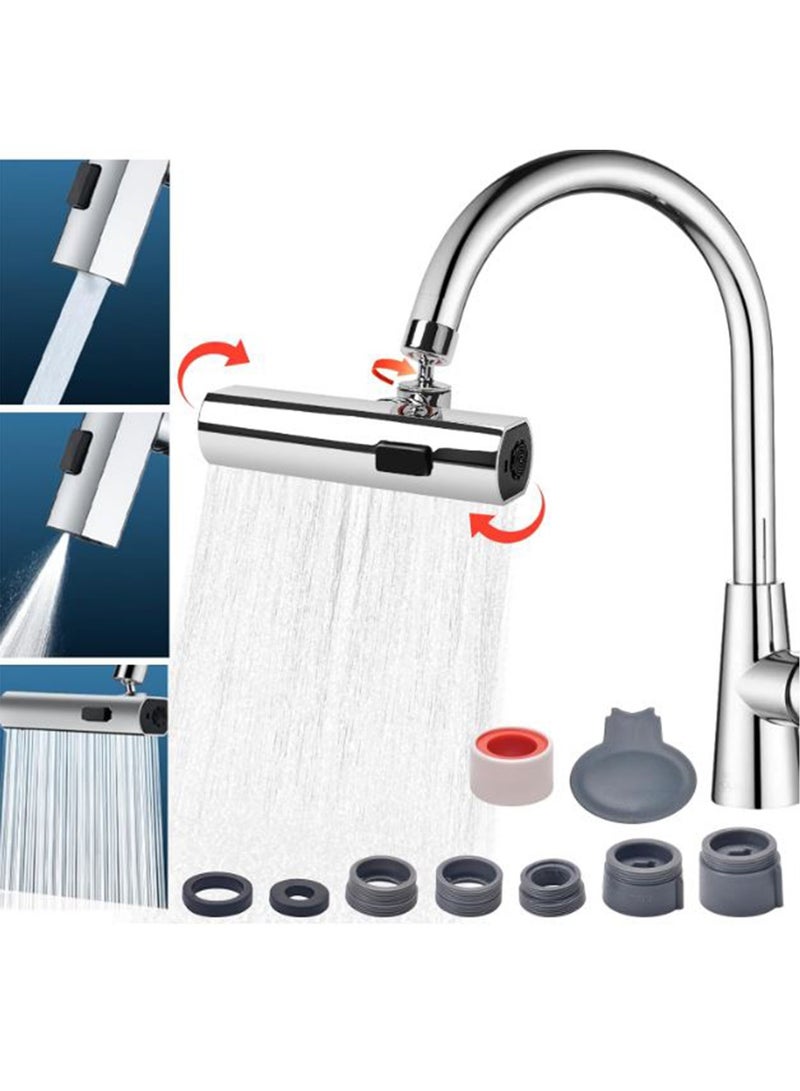 DANIM Waterfall 360° Kitchen Faucet Extender with 3 Water Drain Modes Basin Faucet Waterfall Universal Splash Filter Faucet for Sink Faucets Bathroom - Image 2