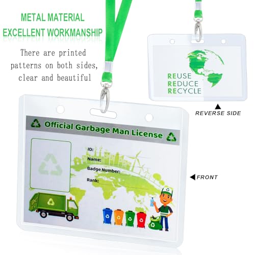 Yewong Kids Waste Management Garbage Truck Costume Accessories Recycle Trash Vest Tucker Hat Gloves ID Card for Career Day - Image 4