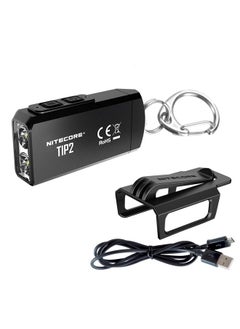 نايت كور مصباح يدوي Nitecore TIP 2 (TIP2) بسلسلة مفاتيح، 720 لومن LED عالي اللومن قابل لإعادة الشحن عبر USB للاستخدام اليومي مع الجيب مع كابل شحن LumenTac  - Image 1