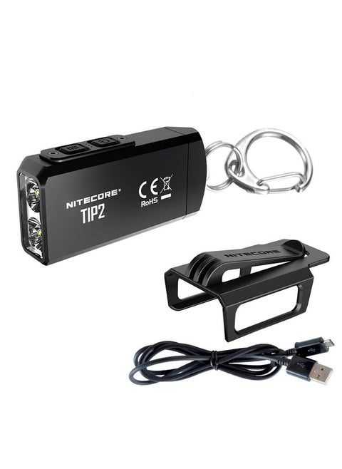Nitecore TIP 2 (TIP2) Keychain Flashlight, 720 Lumen LED High Lumen USB Rechargeable for EDC Pocket with LumenTac Charging Cable