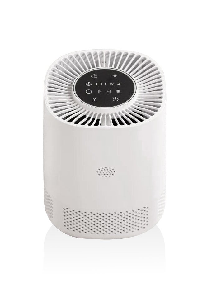 AccLoo - Air Purifier for Home, CADR 102m³/h, H13 HEPA Air Filter with 3-Speed Settings, Sleep Mode, WiFi & App Control, Child Lock, PM2.5 Monitor for Allergies, Pets, Dust, Smoke, White - Image 1