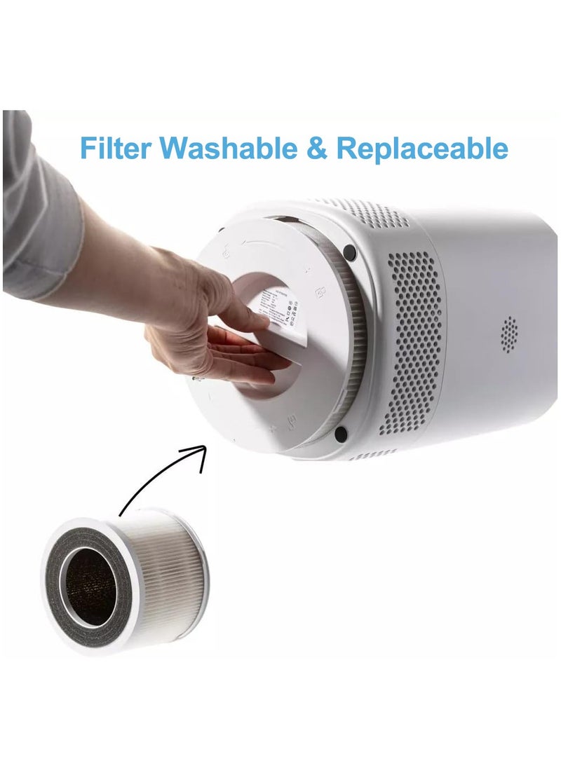 AccLoo - Air Purifier for Home, CADR 102m³/h, H13 HEPA Air Filter with 3-Speed Settings, Sleep Mode, WiFi & App Control, Child Lock, PM2.5 Monitor for Allergies, Pets, Dust, Smoke, White - Image 1