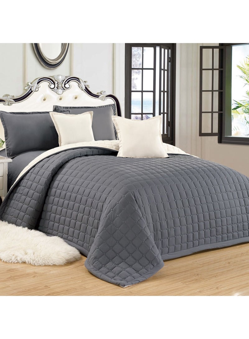 Sleep Night 4 Pieces Comforter Set Single Size 160 X 210 Cm Dual color Reversible Bedding Set for All Seasons - Image 1