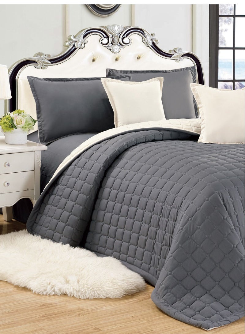 Sleep Night 4 Pieces Comforter Set Single Size 160 X 210 Cm Dual color Reversible Bedding Set for All Seasons - Image 5