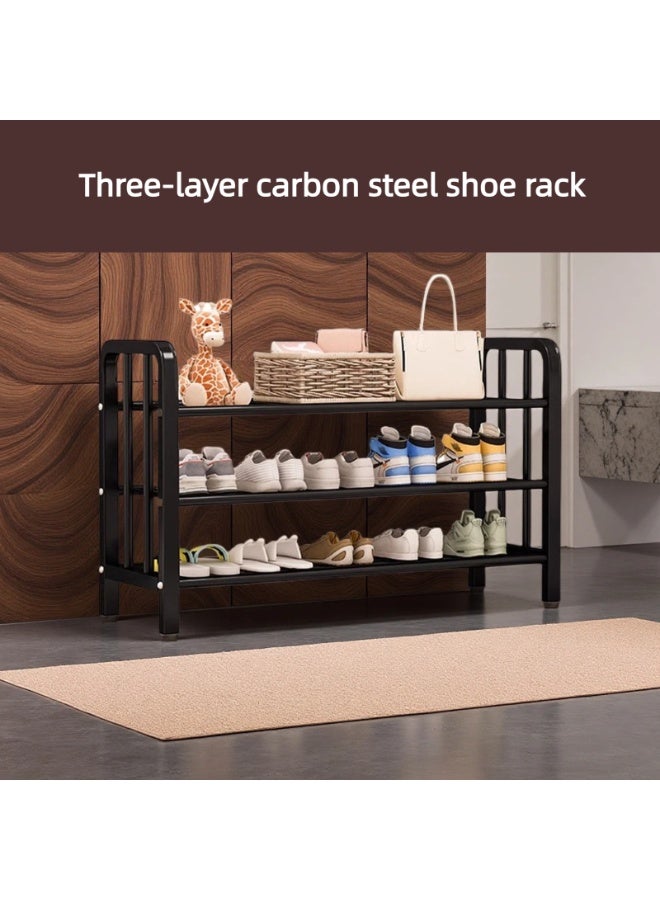 SALADAYS 3-Tier Shoe Rack, Shoe Storage Shelf Organizer, Sturdy and Durable Metal Structure Free Standing Shoe Rack for Closet Entryway Doorway(Black) - Image 3