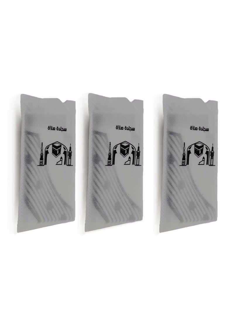 Alhuda A Set of Waterproof Travel Prayer Mats Black 3 Piece - Image 1