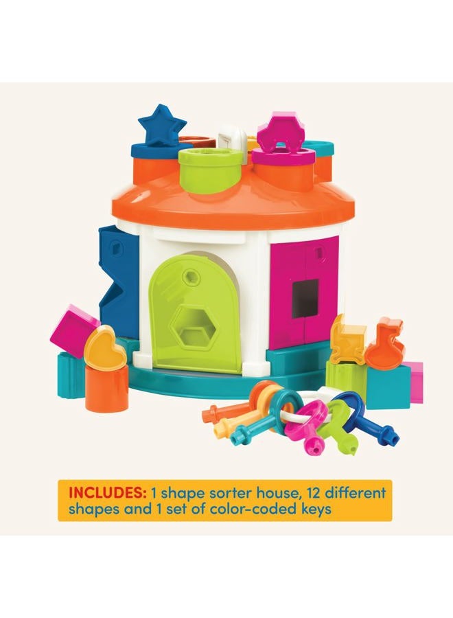BATTAT – Shape & Color Sorting Toy – Developmental Toy – Pattern Matching Game – Color – Coded Keys – 2+ Years – Shape Sorter House - Image 4