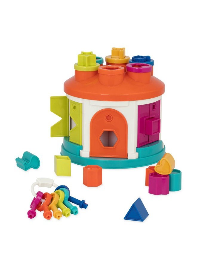 BATTAT – Shape & Color Sorting Toy – Developmental Toy – Pattern Matching Game – Color – Coded Keys – 2+ Years – Shape Sorter House - Image 1