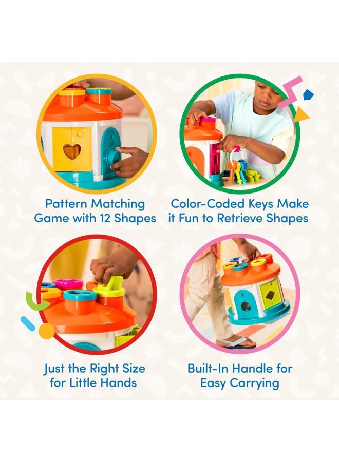 BATTAT – Shape & Color Sorting Toy – Developmental Toy – Pattern Matching Game – Color – Coded Keys – 2+ Years – Shape Sorter House - Image 3