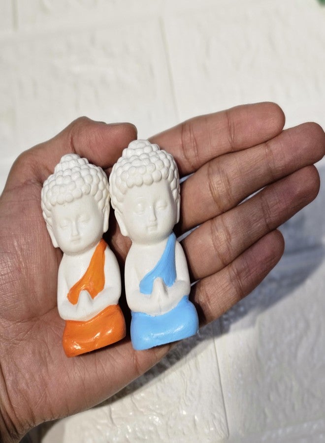 ARUNA DECOR Miniature Buddha Set of 2 for Home Decor Mini Garden Dollhouse Accessories Zen Figurines Resin Buddha Statues for Tabletop Office Shelf Gifting - Image 2