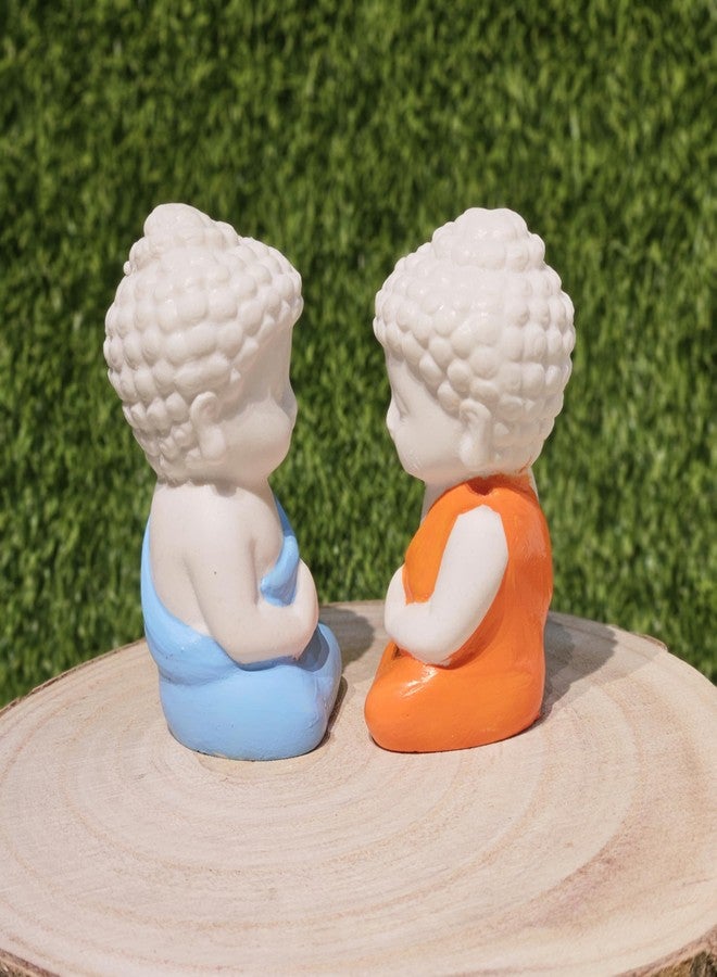 ARUNA DECOR Miniature Buddha Set of 2 for Home Decor Mini Garden Dollhouse Accessories Zen Figurines Resin Buddha Statues for Tabletop Office Shelf Gifting - Image 4