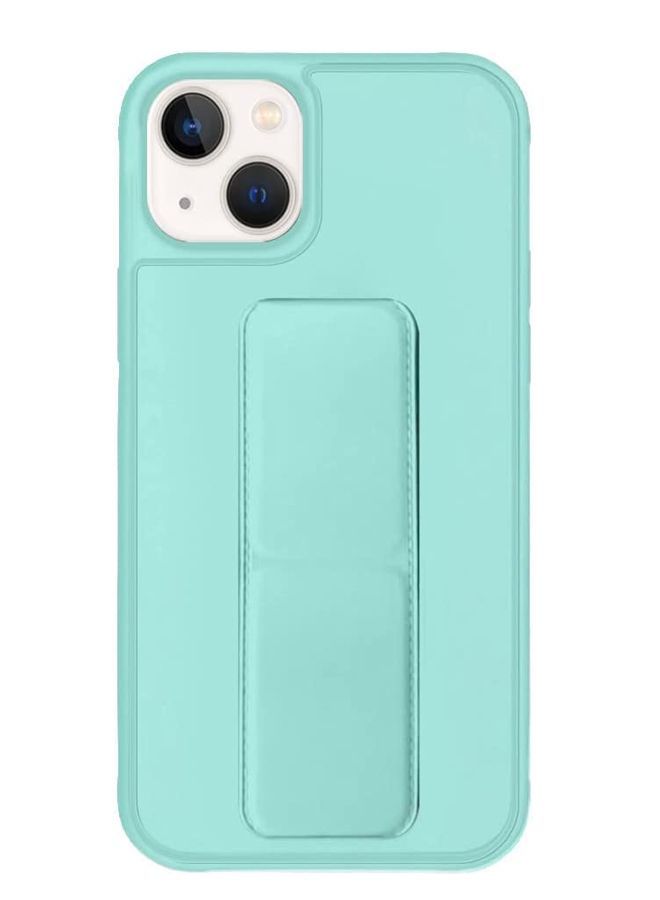 Zolo Finger Grip Holder and standing cover with Car Magnetic Multi-function Shockproof Protective Case Cover For iPhone 14 Aqua Green - Image 2