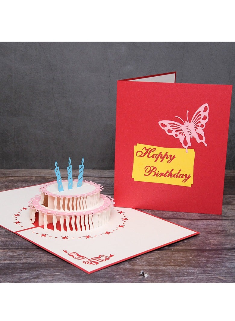 Generic Three-dimensional laser hollow paper cake model to celebrate the red birthday 