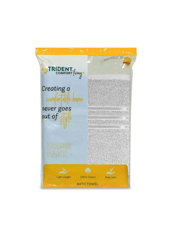 MYTRIDENT Bath Towel for Men/Women | Comfort Living | Quick Drying | Travel Friendly | 1 Piece Large Size | 100% Cotton 400 GSM | 70 x 140 cm - Ice Grey - Image 4