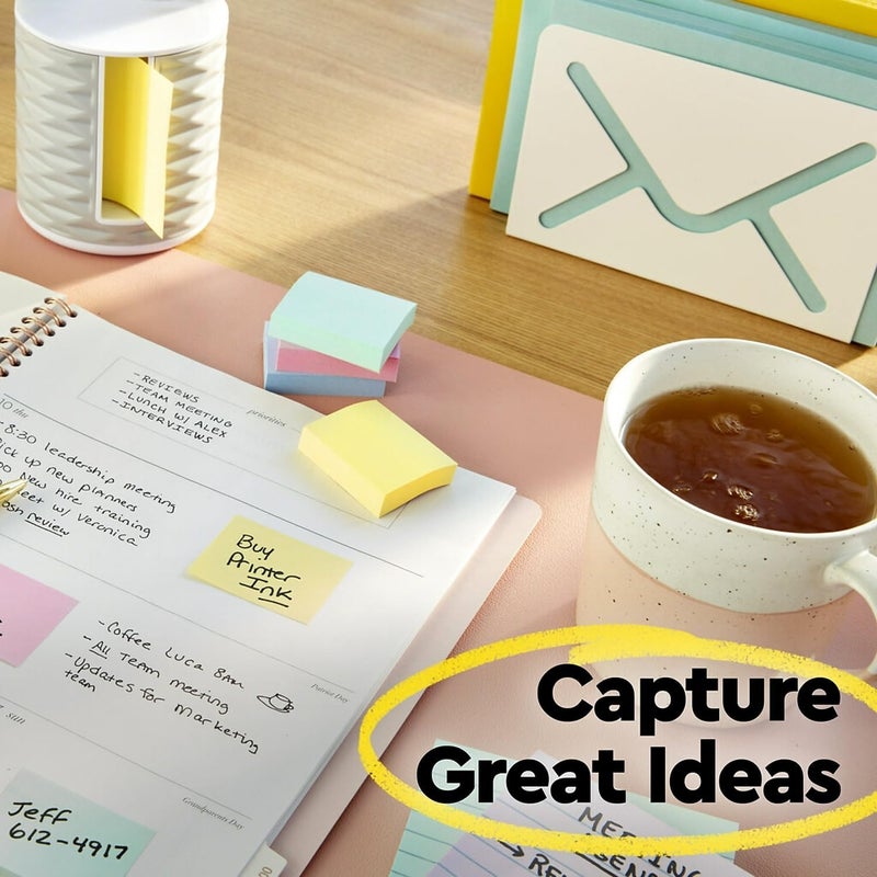 Post-it ملاحظات بوست-إت باللون الأصفر الكناري 654، 3 × 3 بوصة، 12 دفتر/عبوة، 1200 ورقة إجمالية - Image 5