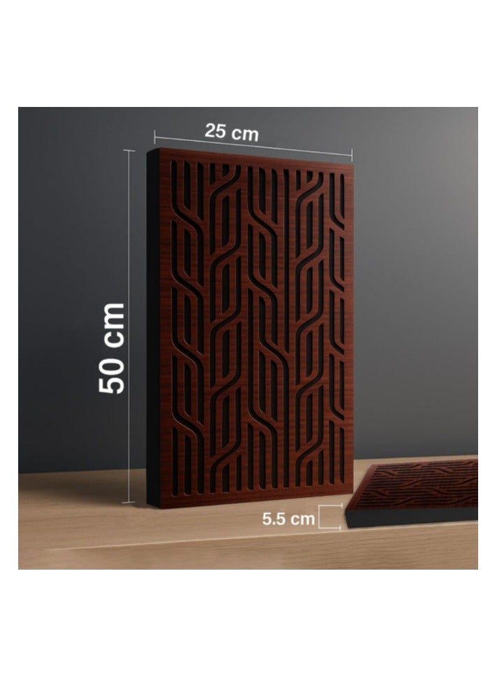 ACOUSTIC MOTION Acoustic diffuser panels 25x50x5.5 cm Decor design with Self-Adhesive,Sound Proof,Diffusion Panels for Home,Studio,Office,Art Foam+wood Boards For Acoustic Treatment wooden 4 pieces - Image 3