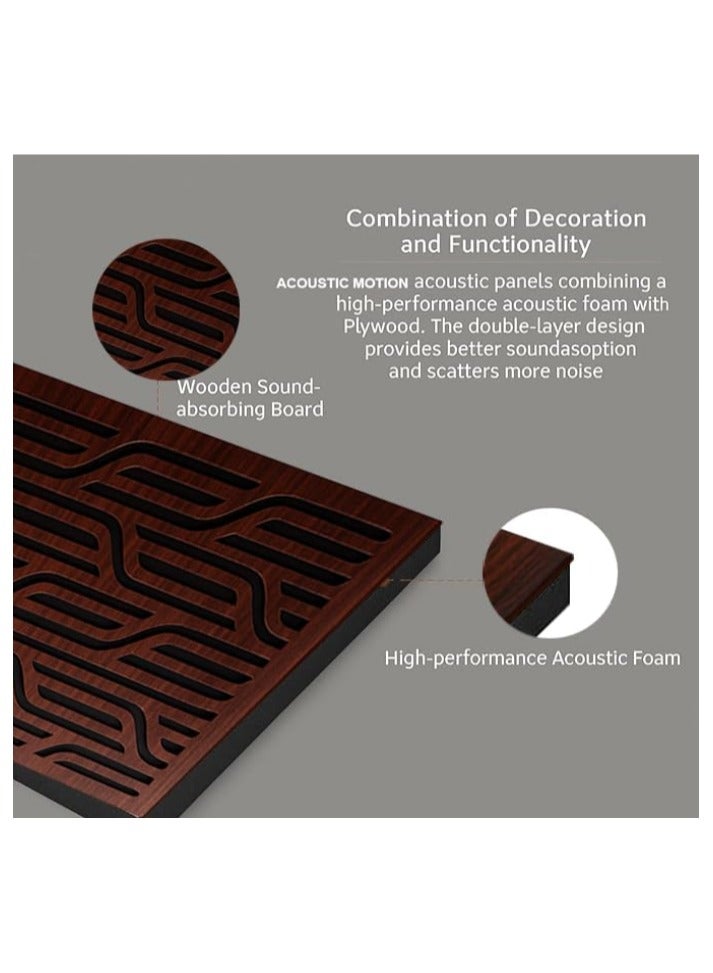 ACOUSTIC MOTION Acoustic diffuser panels 25x50x5.5 cm Decor design with Self-Adhesive,Sound Proof,Diffusion Panels for Home,Studio,Office,Art Foam+wood Boards For Acoustic Treatment wooden 4 pieces - Image 4