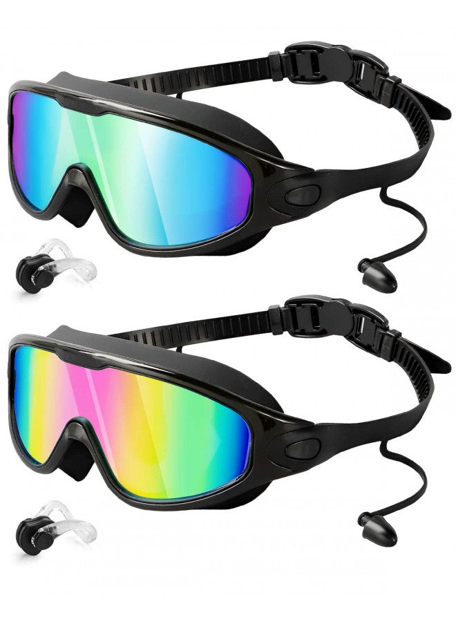 Rantizon Swim Goggles 2 Pack, Wide View Anti Fog&UV Swimming Goggles for Audlt, No Leaking Swim Glasses for Men Women Youth - Image 1
