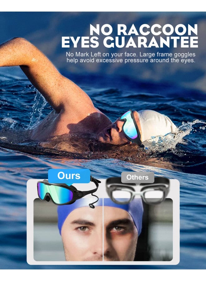 Rantizon Swim Goggles 2 Pack, Wide View Anti Fog&UV Swimming Goggles for Audlt, No Leaking Swim Glasses for Men Women Youth - Image 3