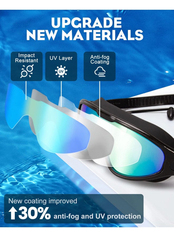 Rantizon Swim Goggles 2 Pack, Wide View Anti Fog&UV Swimming Goggles for Audlt, No Leaking Swim Glasses for Men Women Youth - Image 2