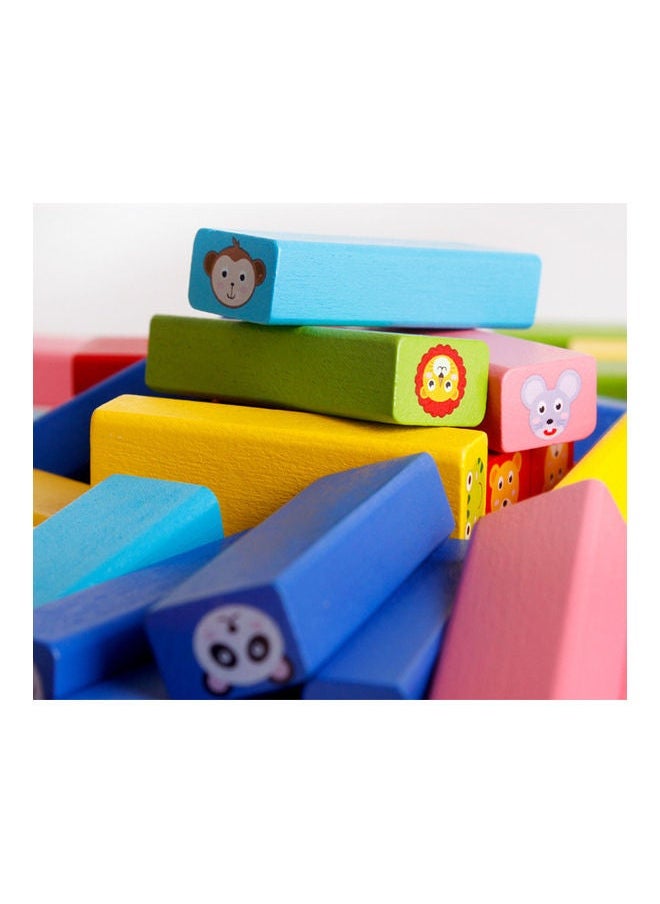 NIBEMINENT Children's Wooden 54 Stacked High Building Blocks Stacking Tower 30x30cm  - Image 3