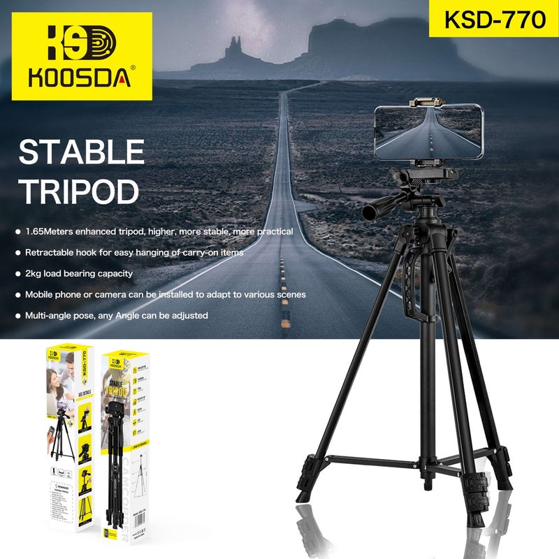 KOOSDA KSD-770 1.6M Stable Tripod - Perfect for Professional Photography - Image 2