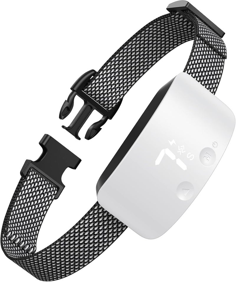NBJU Bark Collar for Dogs,Rechargeable Anti Barking Training Collar with 7 Adjustable Sensitivity and Intensity Beep Vibration for Small Medium Large Dogs (White) - Image 1
