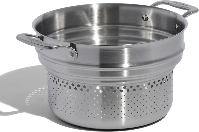 Madein Cookware - Stainless Steel Pasta Insert - Premium Stainless Steel - Professional Cookware - Crafted in Thailand - Fits 6 and 8 QT Stock Pots - Image 1