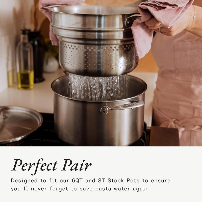 Madein Cookware - Stainless Steel Pasta Insert - Premium Stainless Steel - Professional Cookware - Crafted in Thailand - Fits 6 and 8 QT Stock Pots - Image 4