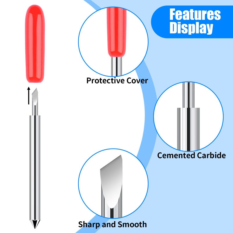 MOWPOG 40 PCS Replacement Cutting Blades, Fine Point Blade Compatible with Explore Air 2/Air 3/Maker/Maker 3, 20 PCS Standard Blades, 10 PCS Deep Cutting Blades and 10 PCS Fine Point Blades - Image 3